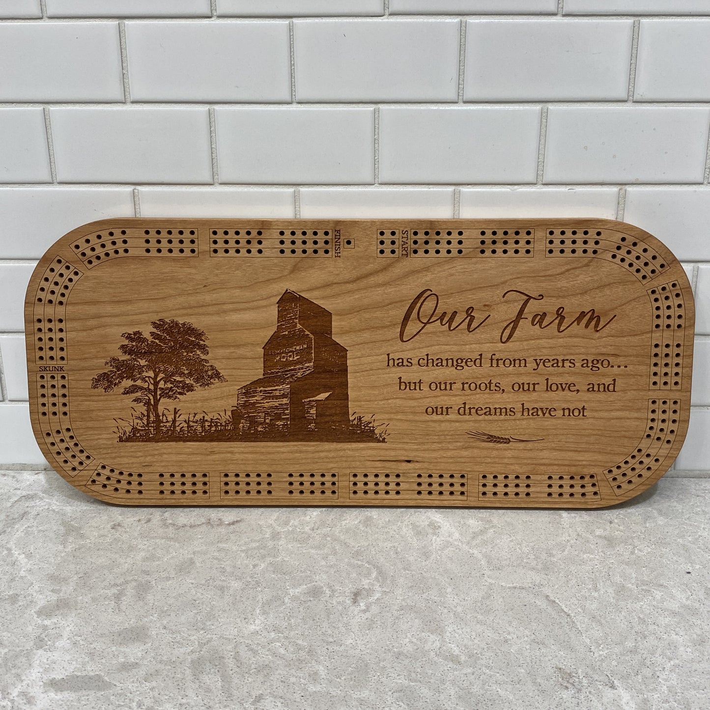 Cherry Cribbage Board